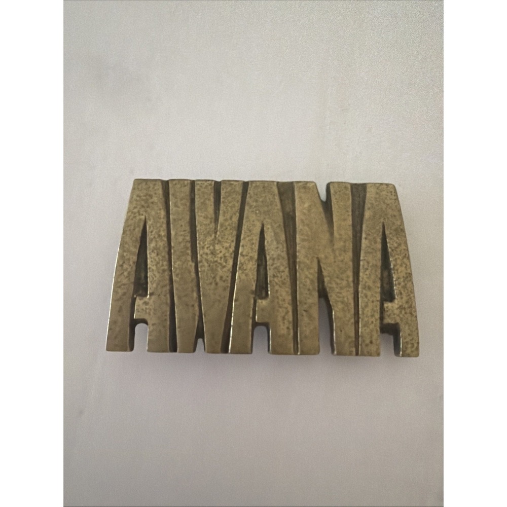 Solid Brass Gold AWANA Western Utility Belt Buckle for Men 2.75"x1.75" Fits 1.75